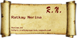 Ratkay Nerina névjegykártya